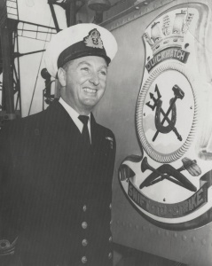 Lieutenant Commander Duncan Stevens, RAN who recommissioned Quickmatch following her lenghty conversion to a fast anti-submarine frigate.