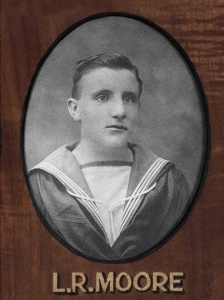 Portrait of Ordinary Seaman Leslie Raymond Moore lost overboard from Torrens in 1918.