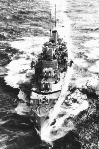 Hobart at sea participating in the Mediterranean campaign.