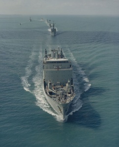 Stalwart leads her task group in northern waters.