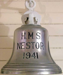 Nestor"s commissioning bell now on display in the HMAS Cerberus museum.