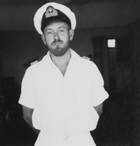 Alan McFarlane following his promotion to Lieutenant Commander in 1948.