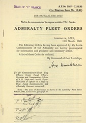 Admiralty Fleet Orders 1943 - 1027-1155