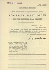 Admiralty Fleet Orders 1943 - 1413