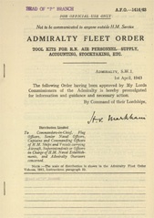 Admiralty Fleet Orders 1943 - 1414