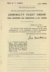 Admiralty Fleet Orders 1943 - 1639