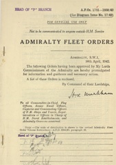 Admiralty Fleet Orders 1942 - 1731-1860