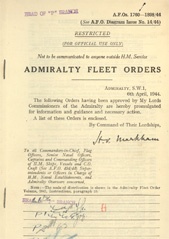 Admiralty Fleet Orders 1944 - 1760-1898