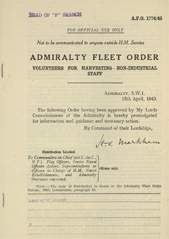 Admiralty Fleet Orders 1943 - 1774