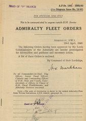 Admiralty Fleet Orders 1942 - 1861-1993