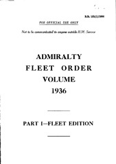 Admiralty Fleet Orders 1936