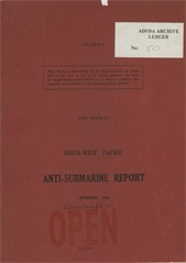 South-West Pacific Anti-Submarine Warfare Reports - September 1944