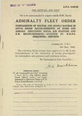 Admiralty Fleet Orders 1943 - 2102