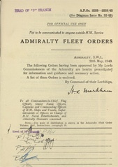 Admiralty Fleet Orders 1943 - 2225-2338