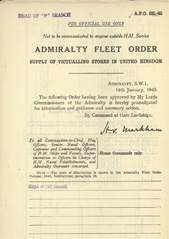 Admiralty Fleet Orders 1943 - 231