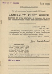 Admiralty Fleet Orders 1942 - 2586