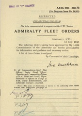 Admiralty Fleet Orders 1943 - 2921-3021