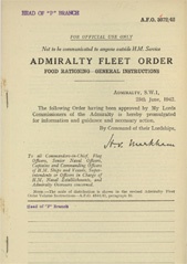 Admiralty Fleet Orders 1942 - 3072