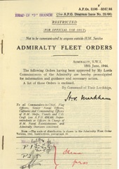 Admiralty Fleet Orders 1944 - 3106-3247