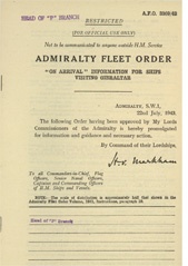 Admiralty Fleet Orders 1943 - 3369