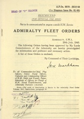 Admiralty Fleet Orders 1943 - 3370-3519