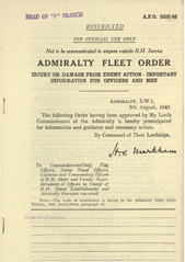 Admiralty Fleet Orders 1943 - 3520