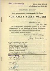 Admiralty Fleet Orders 1942 - 3595-3724