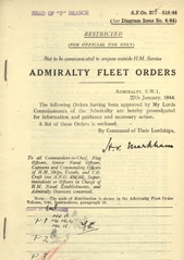 Admiralty Fleet Orders 1944 - 377-510