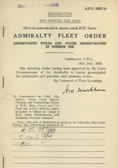 Admiralty Fleet Orders 1945 - 3833