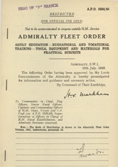 Admiralty Fleet Orders 1945 - 3834