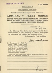 Admiralty Fleet Orders 1945 - 3989