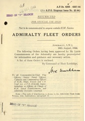 Admiralty Fleet Orders 1944 - 4203-4337