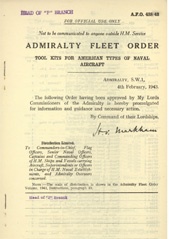 Admiralty Fleet Orders 1943 - 438