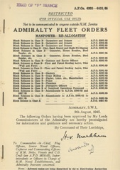 Admiralty Fleet Orders 1945 - 4383-4401