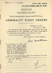 Admiralty Fleet Orders 1945 - 4402-4540