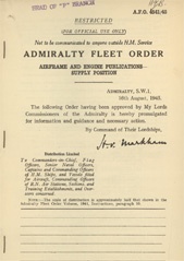 Admiralty Fleet Orders 1945 - 4541