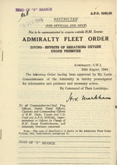 Admiralty Fleet Orders 1944 - 4565