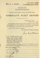 Admiralty Fleet Orders 1943 - 4662-4783