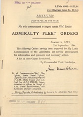 Admiralty Fleet Orders 1944 - 4986-5123