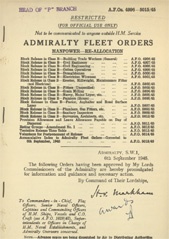 Admiralty Fleet Orders 1945 - 4996-5015