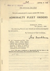 Admiralty Fleet Orders 1943 - 5-7