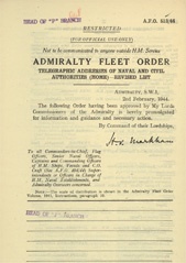 Admiralty Fleet Orders 1944 - 513