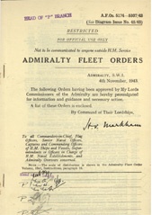 Admiralty Fleet Orders 1943 - 5174-5307