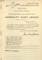 Admiralty Fleet Orders 1944 - 5378-5507