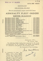 Admiralty Fleet Orders 1945 - 5609-5628