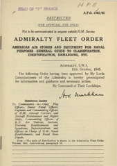 Admiralty Fleet Orders 1945 - 5761