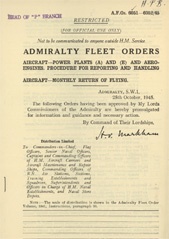 Admiralty Fleet Orders 1945 - 6051-6052