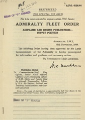 Admiralty Fleet Orders 1944 - 6124