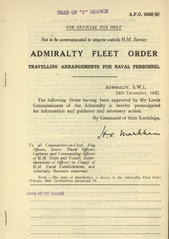 Admiralty Fleet Orders 1942 - 6356