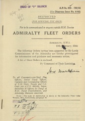 Admiralty Fleet Orders 1944 - 655-780